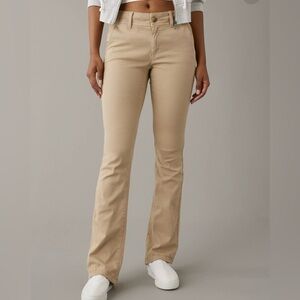American Eagle AE Khaki Desert Sand Stretch Kick Boot Stretch Pant Size 00